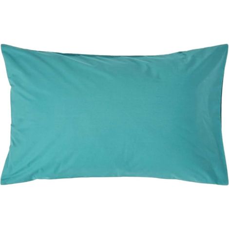 Taie d’Oreiller 50x75 cm en 100% Coton égyptien 200 Fils, Taie d’Oreiller rectangulaire Coloris Turquoise (1/5)
