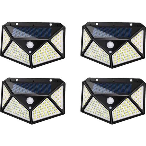 Lampe solaire 100LED IP65 étanche pour l'extérieur - Paquet de 4 Lampe solaire 100LED IP65 étanche pour l'extérieur