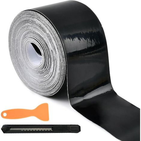 Autofolie schwarz glänzend 15m x 5cm, selbstklebend, kratzfest, inkl. Werkzeug (1/5)