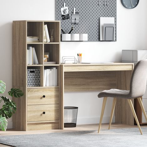 Schreibtisch mit Schubladen mit Regal 2 pcs Sonoma-Eiche