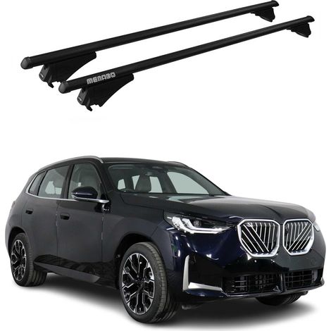 Menabo Barres de Toit transversales pour BMW X3 G45 2024-2025 Alu Noir (1/4)