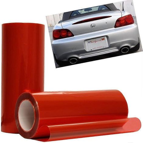 Film vinyle teinté autocollant rouge pour phares, feux arrière et antibrouillards, 11 x 59 pouces