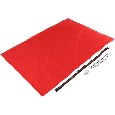 Hamac enfant extensible intérieur extérieur 100x280cm rouge, balançoire lit élastique suspendu (1/5)