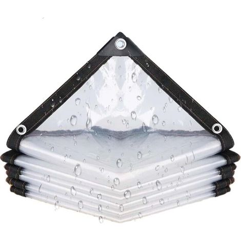 1X2M Bâche Étanche Transparente Avec Œillets, Bâche Imperméable Pour Poulailler, Bache Transparentes Exterieur Plastique, Bâches De Protection Résistante À La Poussière Et À La Pluie (1/4)