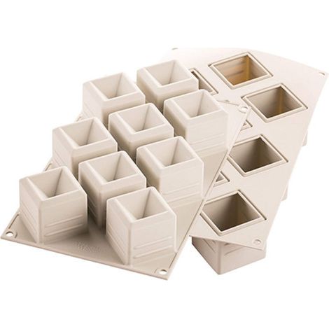 Silikomart Mosaico Stampo in Silicone n.9 50x50 h 50 mm, 315 milliliters, Beige (1/5)