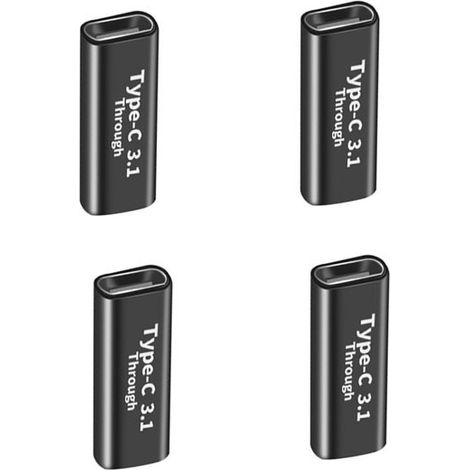 Adaptateur TYPE-C Femelle vers TYPE-C Femelle 3.1 (Lot de 4) : Charge Rapide et Transfert de Données (1/3)