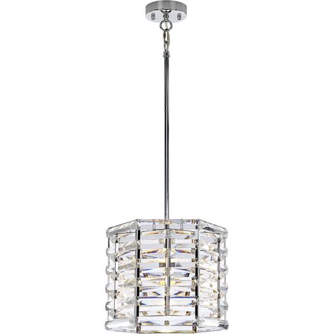 Lampadario Elstead Shoal 1 luce, nichel lucido, attacco E27 (1/5)