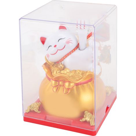 Chat porte-bonheur à bras agité, en ABS, à énergie solaire, symbole de richesse et de prospérité. Décoration idéale pour la maison, la voiture, le bureau ou comme cadeau de pendaison de crémaillère. C (1/5)