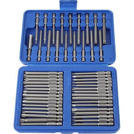 Kit de 50 embouts de tournevis électrique en acier (plat, cruciforme, en U, hexagonal, douille) pour outil rotatif (1/5)