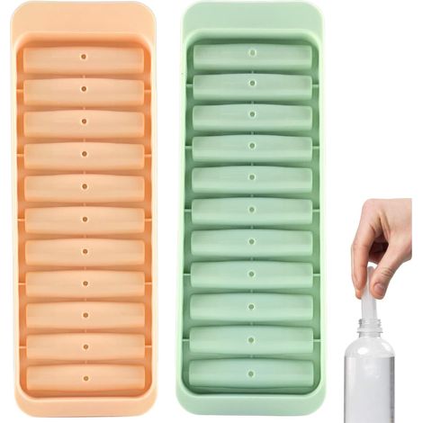 Eiswürfelform – 2er-Set – BPA-freier Kunststoff – 11 flache Mulden – Für Flaschen und Sport – 23,5 x 8 cm (1/5)