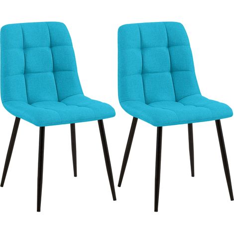 Lote de 2 sillas de comedor Tilde Turquesa Tela