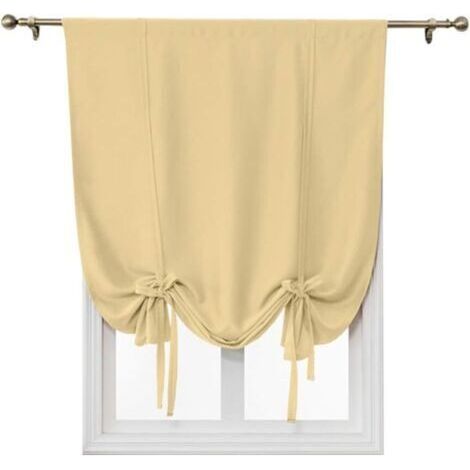 (Beige,100x120cm) Attacher Les Stores occultant Rideau de fenêtre Isolant Thermique Drapé Panneau Décoration de la Maison Balloon Shades pour Chambre