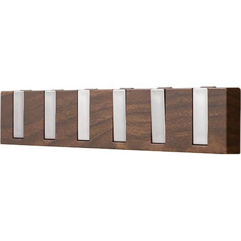 muraux Generico Porte vêtements en bois naturel avec touches (1/5)