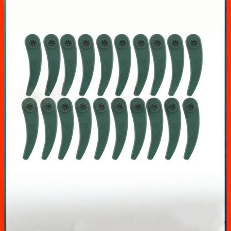Lot de 20 lames de rechange pour tondeuses à gazon BOSCH F016800371 et F016800372 (lames en nylon plastique) (1/4)