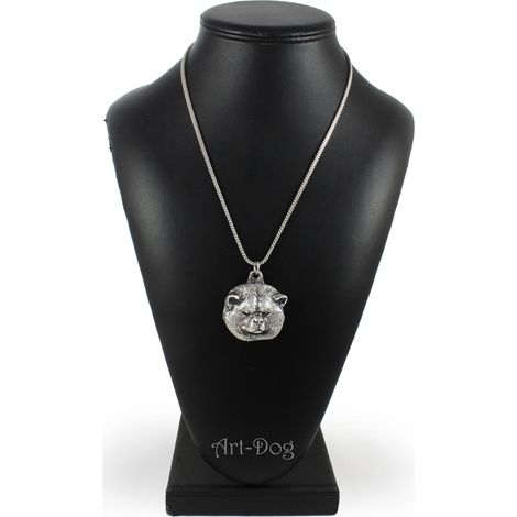 Collana con ciondolo a forma di cane Akita, Akita Inu, con pendente a forma di cane su catena d'argento, gioiello unico di Art-Dog (1/5)