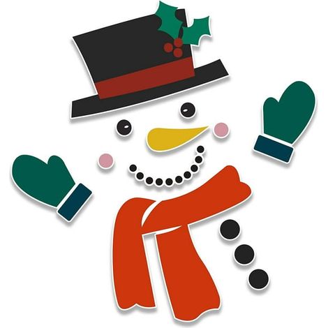 Garage Porte Décorations Noël Bonhomme de Neige Aimants Souples Noël Aimants Réfrigérateur Décorations Fêtes Frigo Stickers Aimant Drôles Fêtes (1/5)