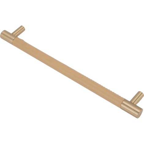 Poignée de porte d'armoire 224 mm entraxe cuir laiton luxe barre tiroir dressing beige (1/5)