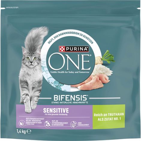 Purina One Katzenfutter Sensitive reich an Truthahn 1,4 kg (1/3)