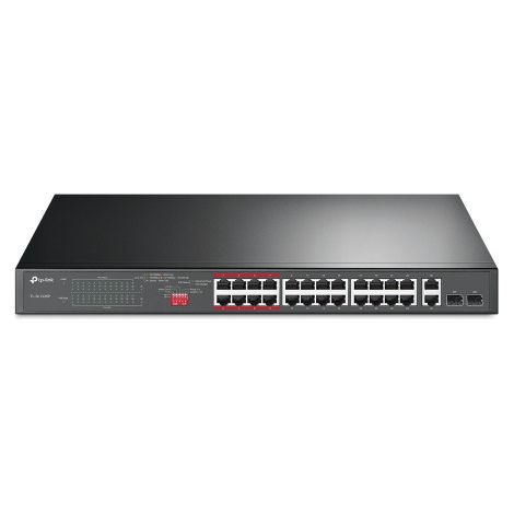 TP-Link TL-SL1226P Conmutador PoE+ no gestionado de 24 puertos a 10/100 Mbps + 2 puertos Gigabit