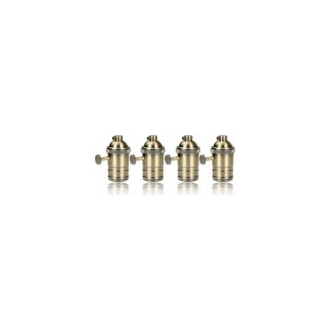 Adattatore per portalampada Edison Vintage E27 a 4 pezzi con interruttore, lampadario wireless retrò vintage, ottone anticato