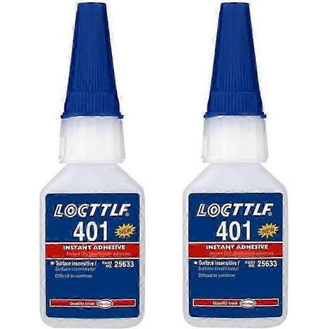 Lot de 2 flacons de 20 ml de colle Loctite 401 instantanée à prise rapide, super colle multi-usages, liquide incolore ultra-forte. (1/5)