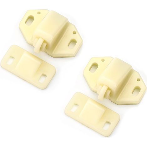 Lot de 2 Loquets de Porte Plastique pour Armoire, Caravane, Placard, Camping-Car, Bateau - Fermeture Sécurisée (Modèle A) (1/5)