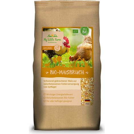 My Little Farm - Frattura di mais biologica, 2 kg, mangime naturale per polli e altri pollame, prodotto delicato, fornitore di energia, qualità biologica