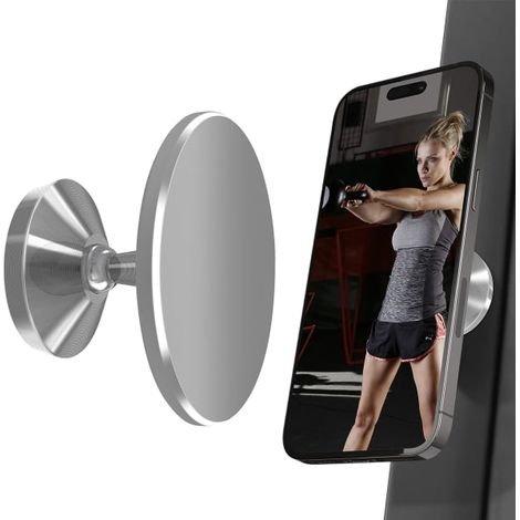Support magnétique amélioré pour téléphone de salle de sport, double aimant à forte adhérence, noir (1/5)