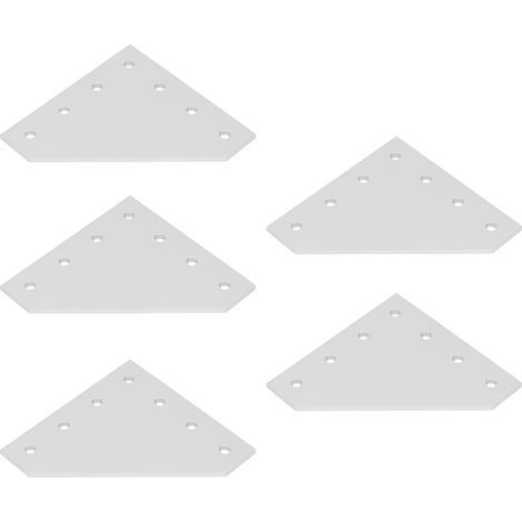 5 Pièces Plaque de Renfort en Alliage d'Aluminium 7 Trous, Argenté Blanc Oxydé, pour Profilé 4040L (1/5)