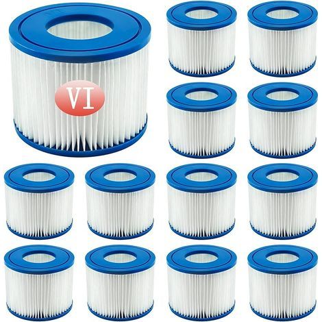 Filtre VI Cartouche pour Bestway Spa, Cartouches Filtrantes Rechange pour Miami Vegas Monaco BW58323, pour Bestway 58239 (12 pièces) (1/5)