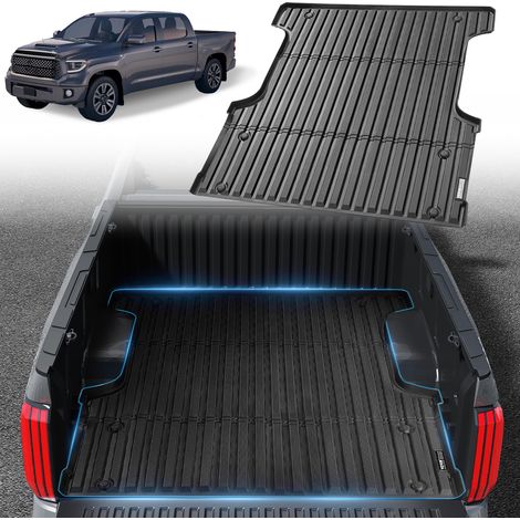 VEVOR Alfombrilla para Caja de Camioneta, Compatible con Toyota Tundra 2022-2024, TPE, Gruesa y Resistente, Accesorios para Coche para Protección Contra Todo Tipo de Clima, 1650 x 1550 x 45 mm (1/5)