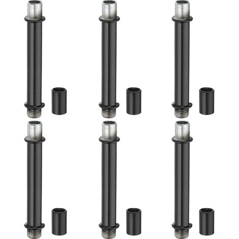 Kit De De Lampe Droites, 6 Ensembles M10 Acier Carbone 80mm (3.15") Longueur Tige Filetée Double Extrémité Avec Écrous De Raccordement Manchon Pour Lampes De Table Lustres, Noir (1/5)