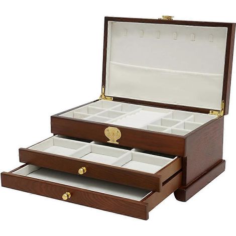 Dunkles Schmuckkästchen, Vintage-Schmuckkästchen, Schmuckaufbewahrung fürs Schlafzimmer, Schmuckkästchen für Halsketten und Armbänder, Schmuckschublade (1/5)