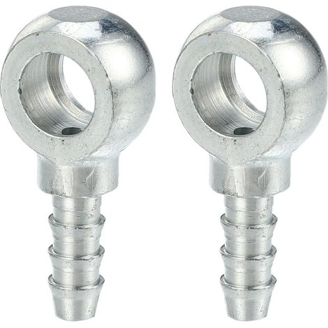 Raccord Banjo Universel Argenté 2 Pcs pour Moto Voiture Métal (1/5)