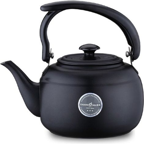 Hervidor de acero inoxidable de 1 litro, color negro, para la cocina.