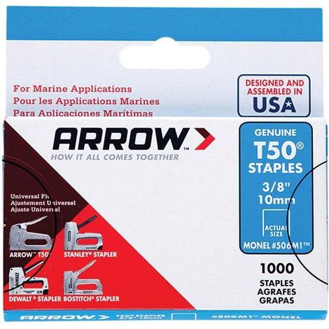 Arrow A506M1 T50M 506m Monel Staples 10mm (3/8in) (Box 1000) ARRT5038MS (1/3)