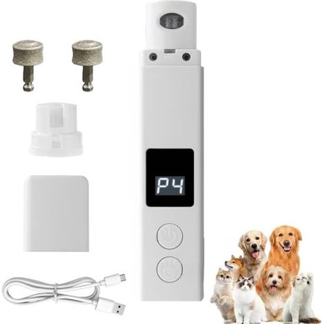 Cortauñas para perros, lima de uñas para perros de 4 velocidades, cortauñas silencioso e indoloro para perros grandes (1/5)