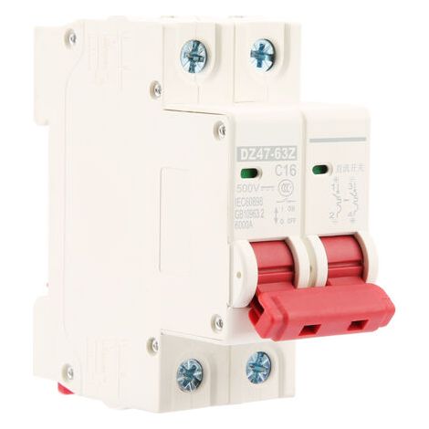 QORVA-Mini disjoncteur de sécurité MCB, 2P DC 500V 16A, DZ47-63Z-2P