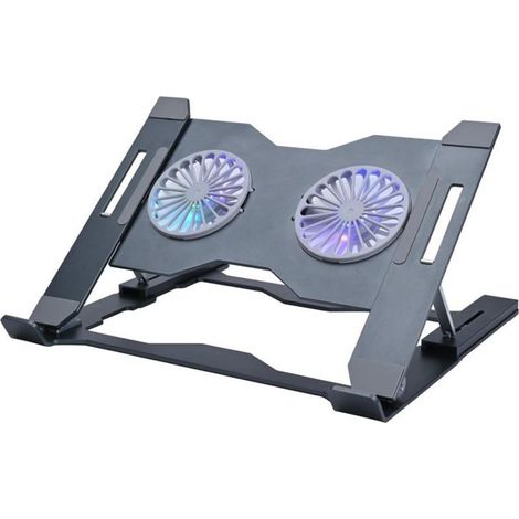 Tragbarer Laptop-Kühlständer mit 8 Neigungswinkeln und farbigen LEDs, faltbarer Laptopständer (1/5)