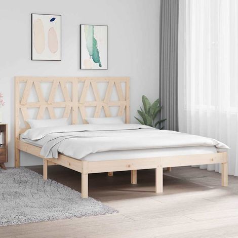Estructura de cama madera maciza de pino 140x200 cm (1/5)