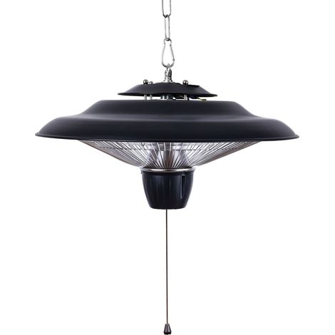 Chauffage suspendu halogène 1500W pour intérieur et extérieur, 2 niveaux de puissance, métal, sécurité enfants et animaux (1/5)