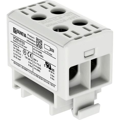 Ouneva Group VC05-0153 Verteilerblock  Schrauben  Grau 1 St.