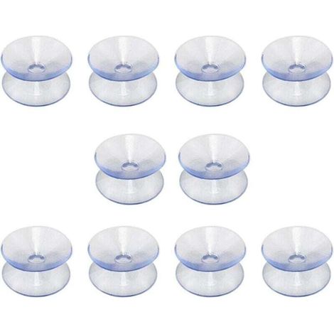 Lntyq Lot de 10 ventouses double face en caoutchouc de silicone pour dessus de table - Compatible avec plateau en verre - Ventouse transparente sans crochets - Taille : 35 mm (1/3)