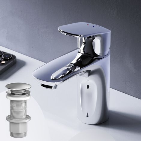AM.PM Wasserhahn Bad Waschbecken Badarmatur Mischbatterie aus Messing Waschtischarmatur Einhandmischer für Badezimmer Waschbeckenarmatur , Chrom (1/5)