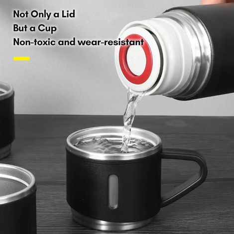 Bouteille d'eau isolée sous vide en acier inoxydable à double couche, tasse à café thermique 12 heures, garde le chaud et le froid, étanche, convient pour la maison, le bureau, les voyages en plein ai (1/5)