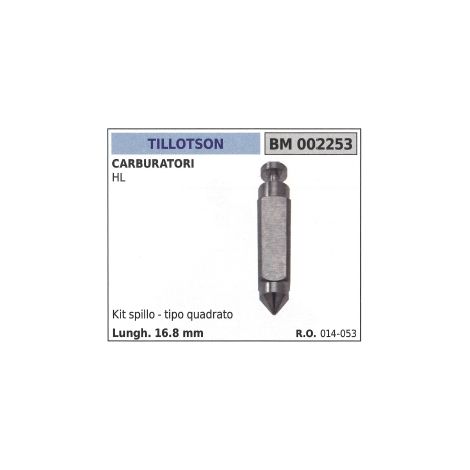 Kit spillo carburatore tipo quadrato TILLOTSON HL motosega L=16,8 mm  014-053