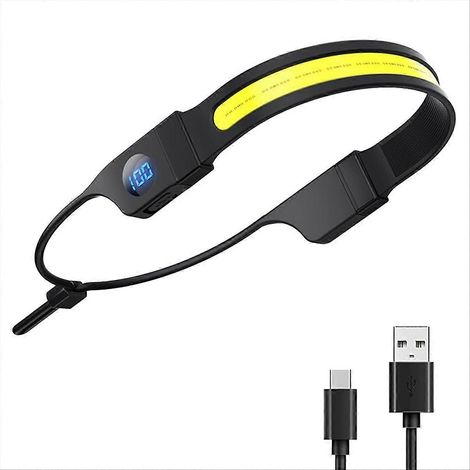 LED-COB-Stirnlampe, USB-wiederaufladbar, digitale Leistungsanzeige, ideal für Camping und Wandern (JXLGV) (1/5)