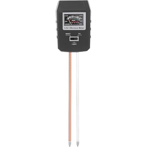 Bodenfeuchtigkeitsmesser, 3-in-1-Multifunktionsgerät – pH-Wert – Lichtsensor für Garten, Landwirtschaft, Rasen, Innen- und Außenbereich – 3-in-1-Multifunktion – Bodenfeuchtigkeit (1/5)