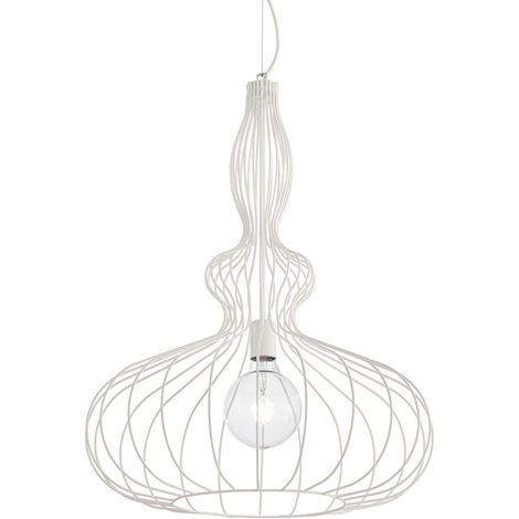 Lampada A Sospensione Clarissa Metallo Bianco 1 Luce E27 (1/2)