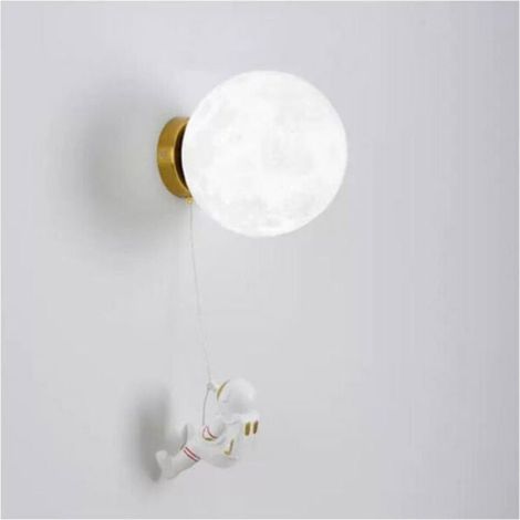 Applique murale LED d'intérieur - ZOR® - Figurine d'astronaute - Abat-jour en forme de lune - Ampoule G9 (1/4)